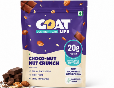 GOAT Life High Protein Overnight Instant Oats Choco-Nut Crunch
