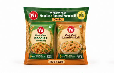 Yu Whole Wheat Noodles (Zero Maida) + Whole Wheat Roasted Vermicelli Combo