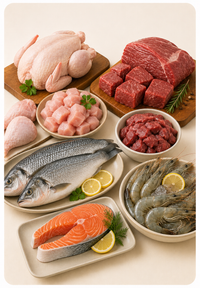 Chicken, Meat & Fish