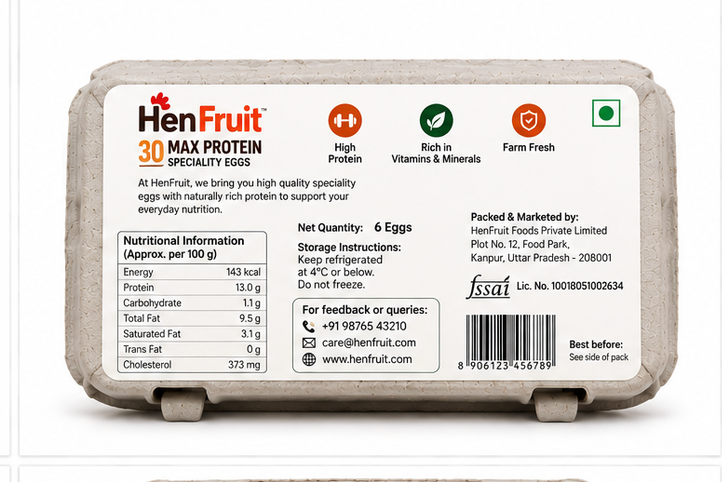 Hen Fruit -30 Max Protein Speciality Eggs 2