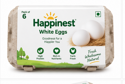 Happinest White Eggs Pack of 6