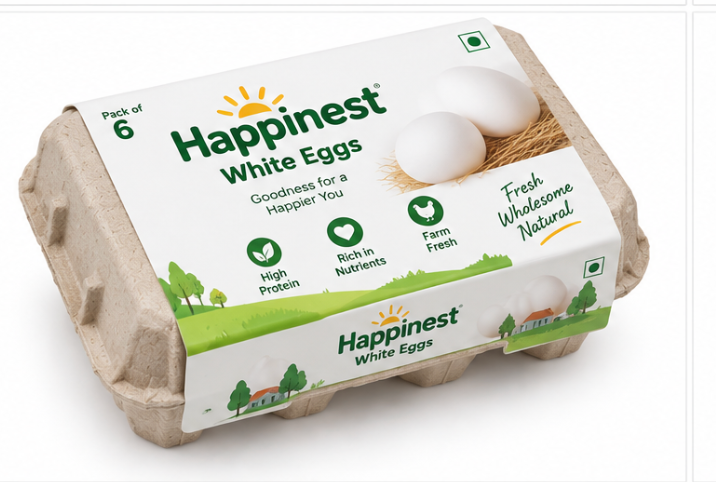 Happinest White Eggs Pack of 6 3