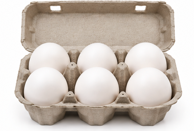 Proto Farm Fresh White Eggs 6 pieces Tray 4