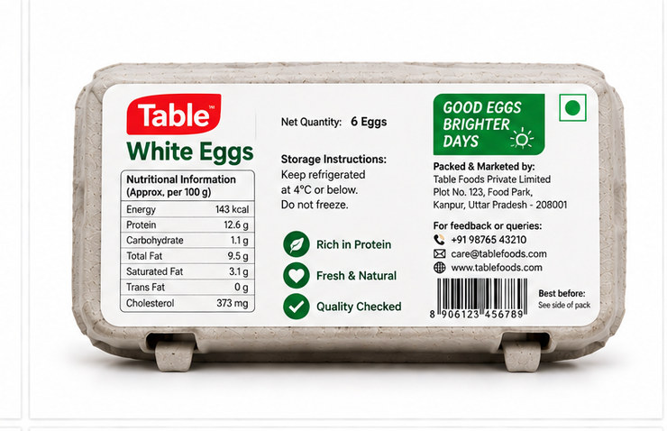 Table White Eggs (6 pcs) 3
