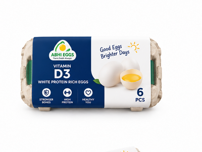Abhi Vitamin D3 White Protein Rich Eggs - 1 pack (6 pieces)