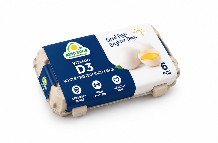 Abhi Vitamin D3 White Protein Rich Eggs - 1 pack (6 pieces) 3