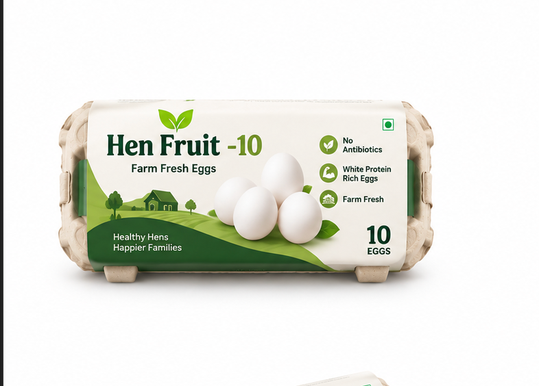 Hen Fruit -10 Farm Fresh No Antibiotics White Protein Rich Eggs