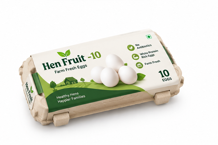 Hen Fruit -10 Farm Fresh No Antibiotics White Protein Rich Eggs 3