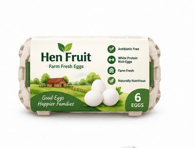 Hen Fruit -6 Farm Fresh Antibiotic Free White Protein Rich Eggs