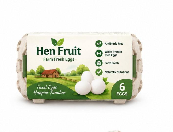 Hen Fruit -6 Farm Fresh Antibiotic Free White Protein Rich Eggs