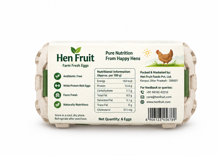 Hen Fruit -6 Farm Fresh Antibiotic Free White Protein Rich Eggs 2