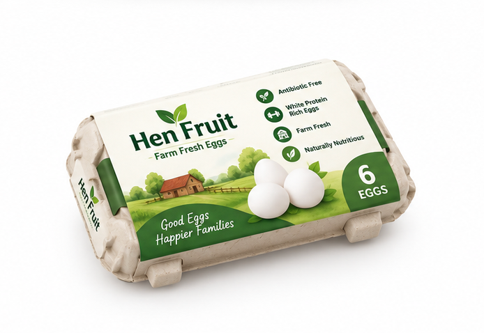 Hen Fruit -6 Farm Fresh Antibiotic Free White Protein Rich Eggs 3