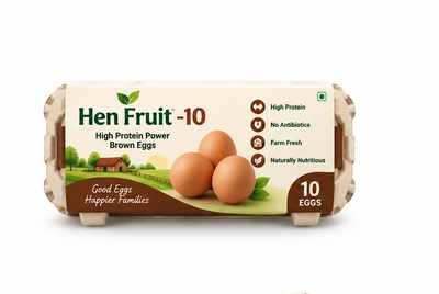 Hen Fruit -10 High Protein Power Brown Eggs