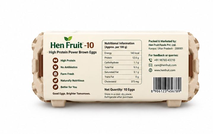 Hen Fruit -10 High Protein Power Brown Eggs 2