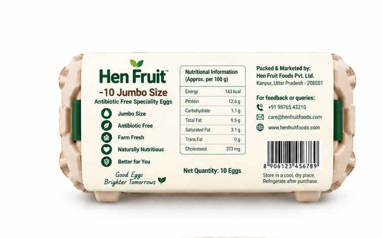 Hen Fruit -10 Jumbo Size Antibiotic Free Speciality Eggs 2