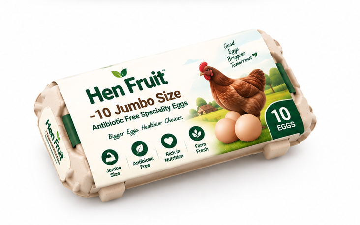 Hen Fruit -10 Jumbo Size Antibiotic Free Speciality Eggs 3