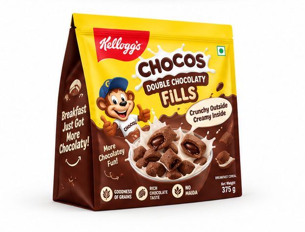 Kellogg's Double Chocolaty Fills Chocos (Crunchy Outside, Creamy Inside) 3