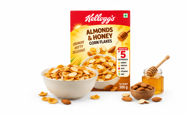 Kellogg's Almonds & Honey Corn Flakes 4