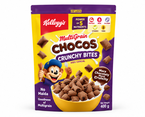 Kellogg's Multigrain Chocos Crunchy Bites Kids Cereal