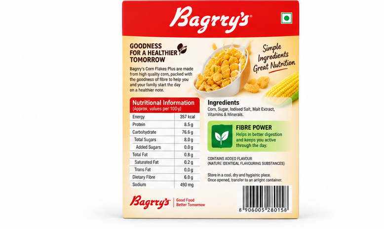 Bagrry's Corn Flakes Plus Original & Healthier (with Fibre Power) 2