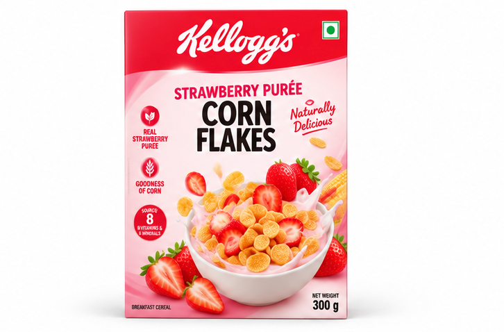 Kellogg's Strawberry Puree Corn Flakes 2