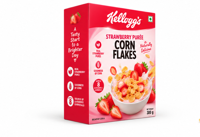 Kellogg's Strawberry Puree Corn Flakes 4