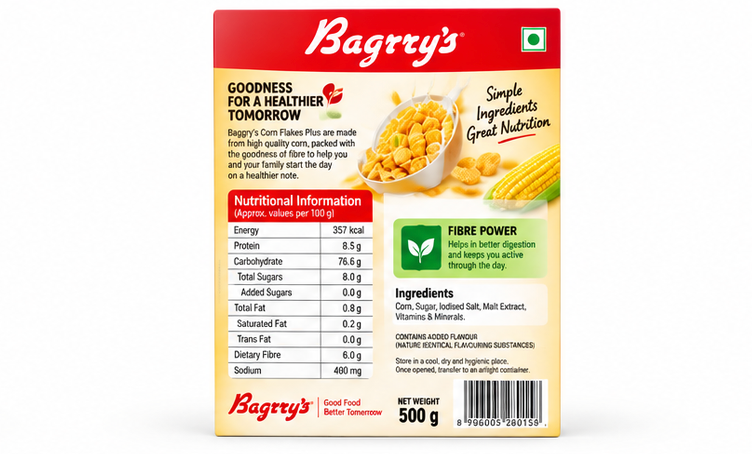 Bagrry's Corn Flakes Plus Original & Healthier (with Fibre Power) 2