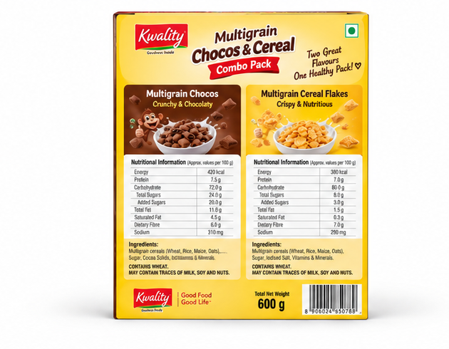 Kwality Multigrain Chocos & Cereal Combo Pack 2