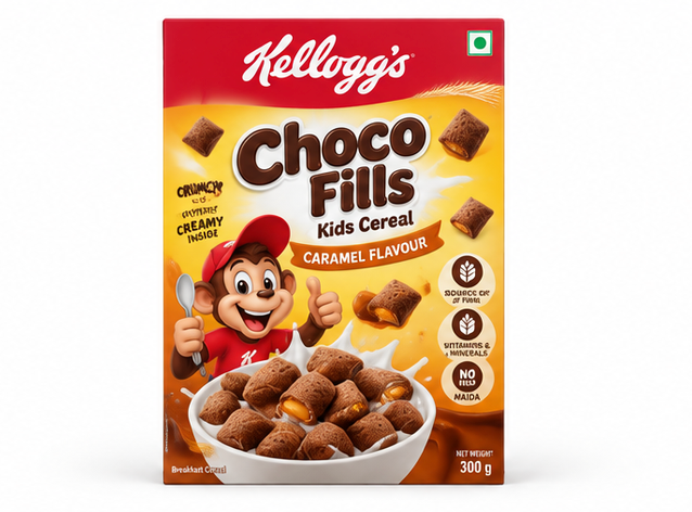 Kellogg's Choco Fills Kids Cereal (Caramel Flavour)