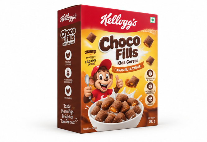 Kellogg's Choco Fills Kids Cereal (Caramel Flavour) 3