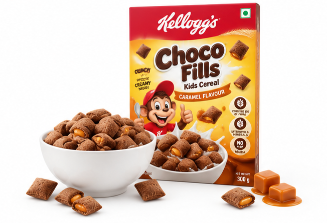 Kellogg's Choco Fills Kids Cereal (Caramel Flavour) 4