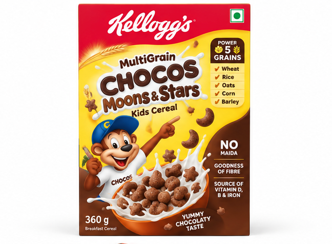 Kellogg's Multigrain Chocos Moons & Stars Kids Cereal