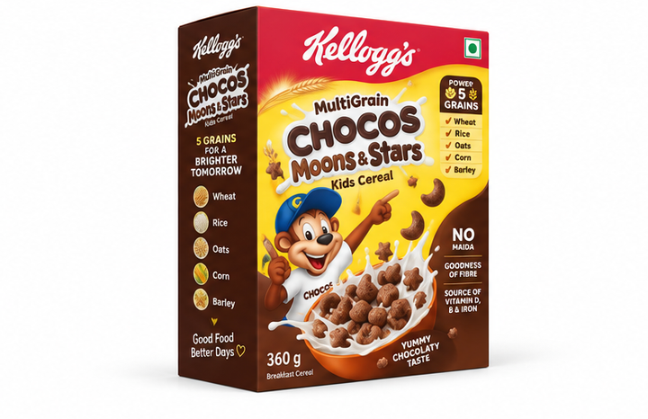 Kellogg's Multigrain Chocos Moons & Stars Kids Cereal 3