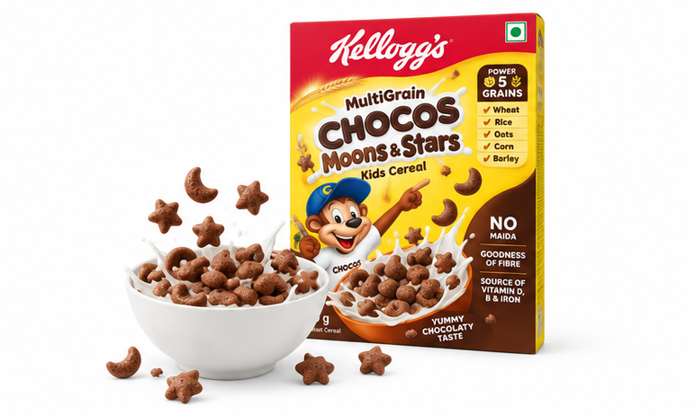Kellogg's Multigrain Chocos Moons & Stars Kids Cereal 4