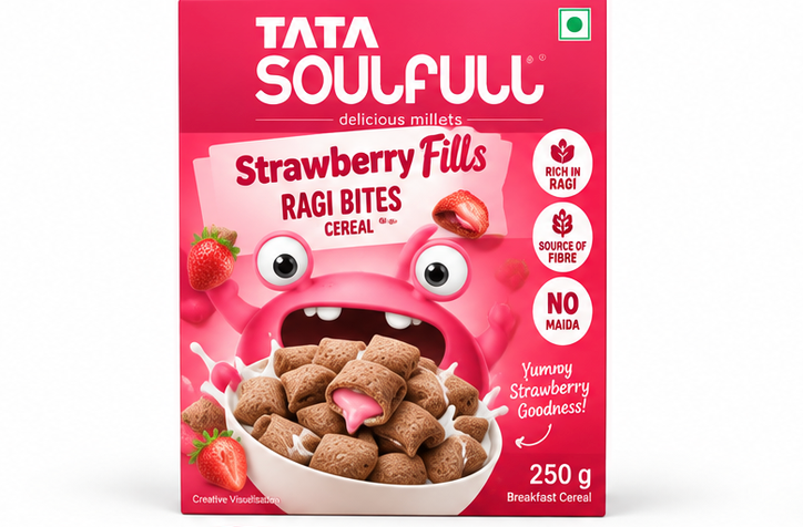 Tata Soulfull Strawberry Fills Ragi Bites Cereal