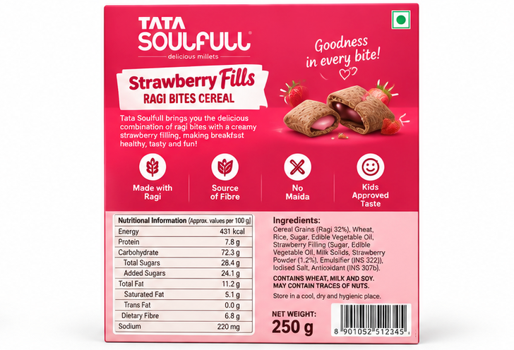Tata Soulfull Strawberry Fills Ragi Bites Cereal 2