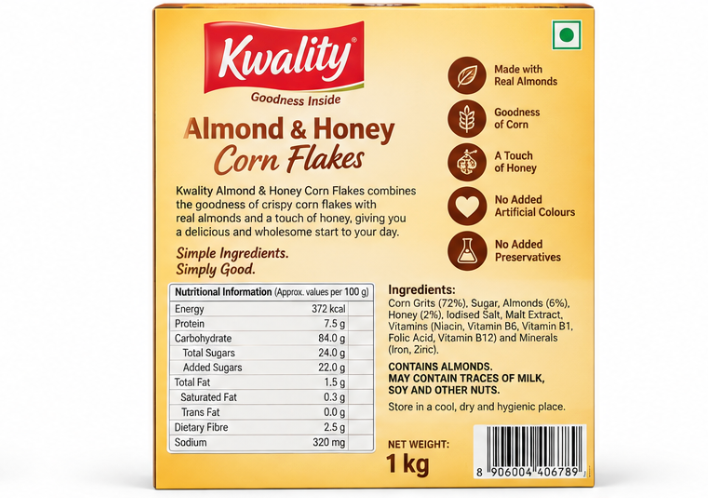 Kwality Almond & Honey Corn Flakes 2