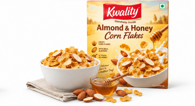 Kwality Almond & Honey Corn Flakes 4