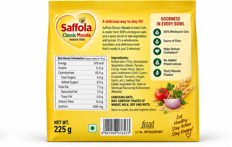 Saffola Classic Masala Instant Oats 2