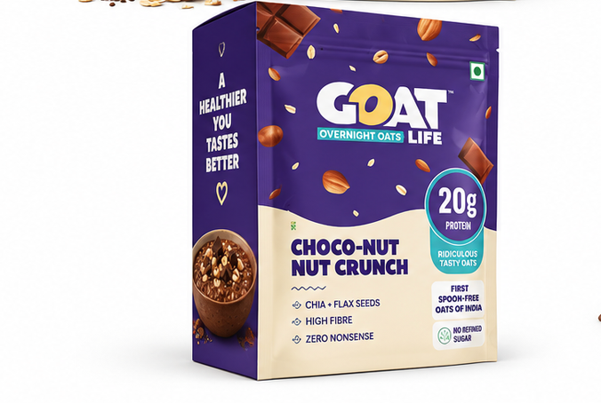 GOAT Life High Protein Overnight Instant Oats Choco-Nut Crunch 3
