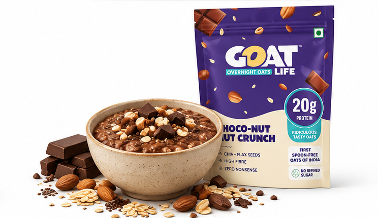 GOAT Life High Protein Overnight Instant Oats Choco-Nut Crunch 4