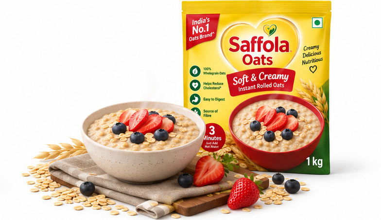 Saffola Oats Soft & Creamy Instant Rolled Oats 4