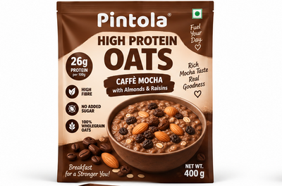 Pintola 26g High Protein Oats Caffe Mocha with Almonds & Raisins