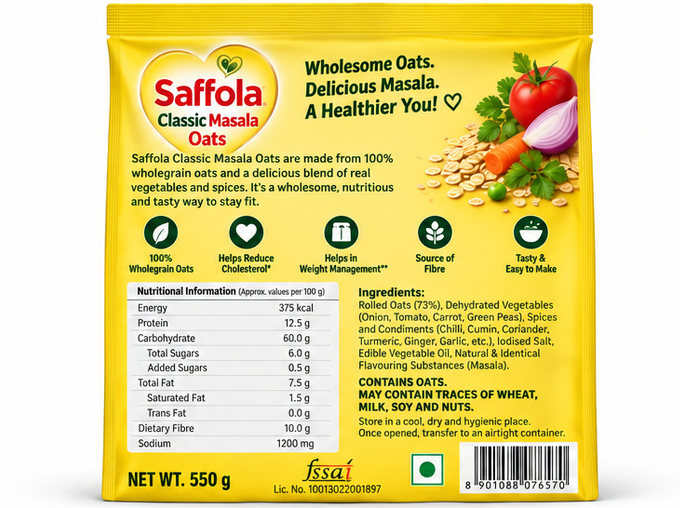 Saffola Classic Masala Oats 2