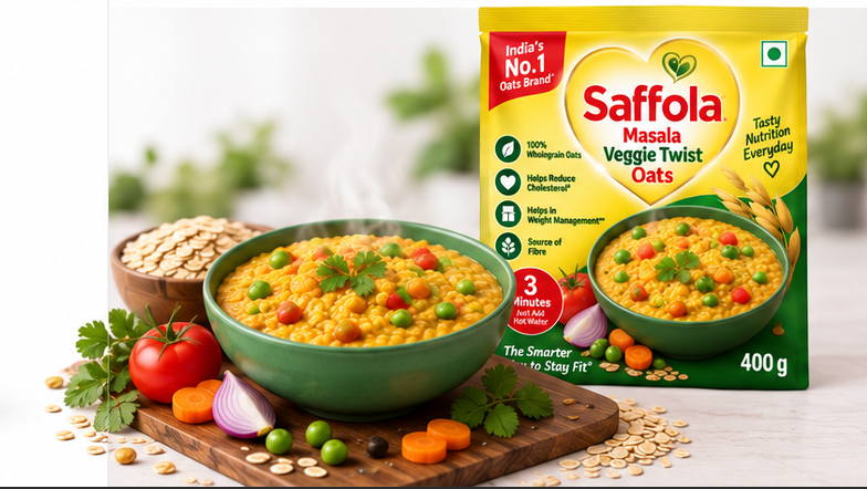 Saffola Masala Veggie Twist Oats 4