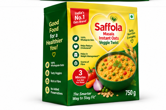 Saffola Masala Instant Oats Veggie Twist 3