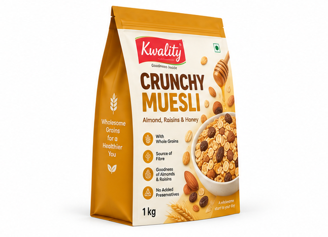 Kwality Crunchy Muesli Almond, Raisins & Honey 3