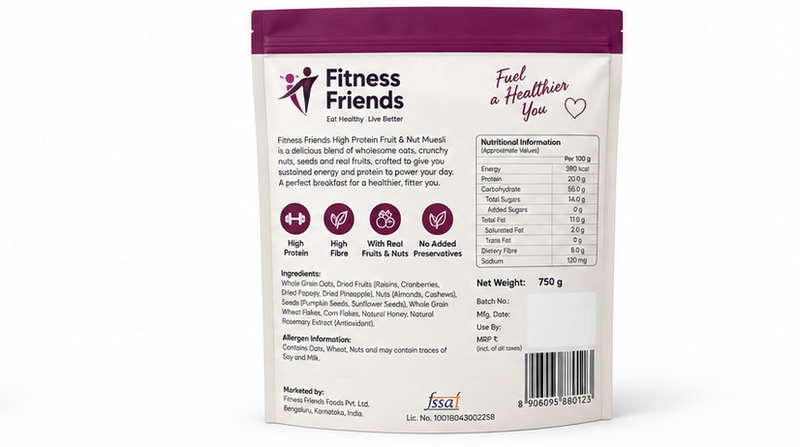 Fitness Friends High Protein Fruit & Nut Muesli 2
