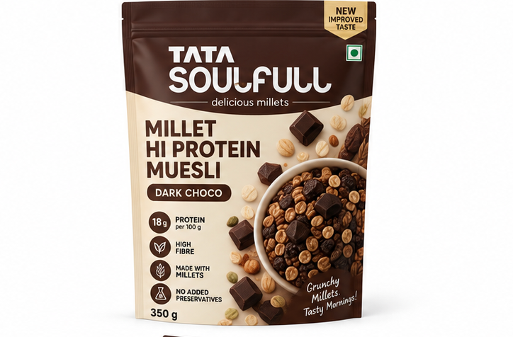 Tata Soulfull Millet Hi Protein Muesli Dark Choco