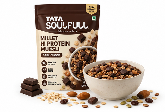 Tata Soulfull Millet Hi Protein Muesli Dark Choco 4